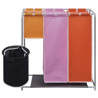 3-Section Laundry Sorter Hamper with a Washing Bin Kings Warehouse 