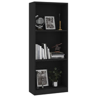 3-Tier Book Cabinet Black 40x24x108 cm Storage Supplies Kings Warehouse 
