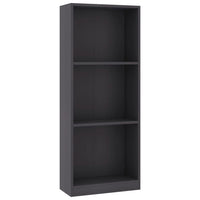 3-Tier Book Cabinet Grey 40x24x108 cm Storage Supplies Kings Warehouse 