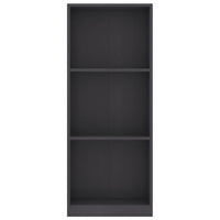 3-Tier Book Cabinet Grey 40x24x108 cm Storage Supplies Kings Warehouse 