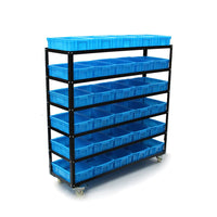 30 Bin Rolling Storage Rack Nuts & Bolts Organizer Wheels Brake Heavy Duty Tools Kings Warehouse 