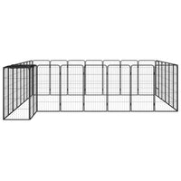 30-Panel Dog Playpen Black 50x100 cm Powder-coated Steel Kings Warehouse 