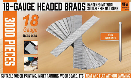 3000Pc Brad Nails 15mm Long 18GA Air Brad Nails Gun Flooring Cornice Carpentry Kings Warehouse 