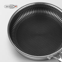 304 Stainless Steel Frying Pan Non-Stick Cooking Frypan Cookware 28cm Honeycomb Double Sided without lid Kings Warehouse 
