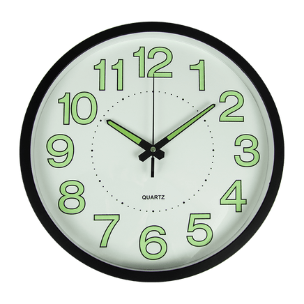 305mm Luminous Wall Clock Glow In The Dark Silent Quartz Indoor Home Modern Clock living room KingsWarehouse 
