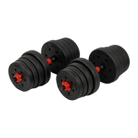 30kg Adjustable Rubber Dumbbell Set Barbell Home GYM Exercise Weights Kings Warehouse 