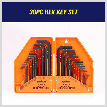 31-Piece Hex Key Set with T-Handle, Metric & Imperial Sizes Allen Wrench Set with Storage Case Kings Warehouse 