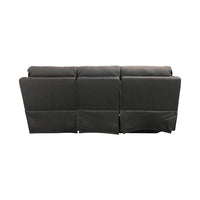 3+1+1 Seater Electric Recliner Sofa In Luxe Rhino Polyester Plywood Fabric In Ash Colour with Plastic Black Base sofas Kings Warehouse 