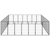 32-Panel Dog Playpen Black 50x100 cm Powder-coated Steel Kings Warehouse 