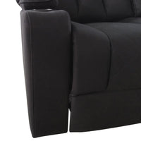 3+2+1 Seater Electric Recliner Stylish Rhino Fabric Black Lounge Armchair with LED Features Sofas Kings Warehouse 
