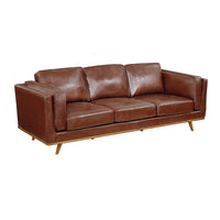 3+2Seater Sofa Brown Leather Lounge Set for Living Room Couch with Wooden Frame Sofas Kings Warehouse 