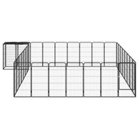 34-Panel Dog Playpen Black 50x100 cm Powder-coated Steel Kings Warehouse 