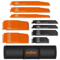 34-Piece Reciprocating Saw Blade Set Wood and Metal Cutting Blades with Storage Pouch Kings Warehouse 