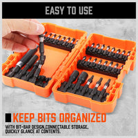 34Pc Impact Screwdriver Bit Set Nut Driver Magnetic Drill Holder Quick Release Kings Warehouse 