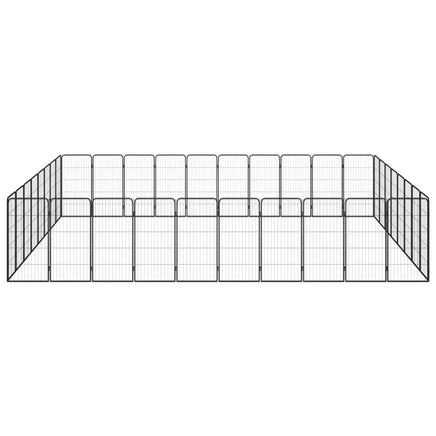 36-Panel Dog Playpen Black 50x100 cm Powder-coated Steel Kings Warehouse 