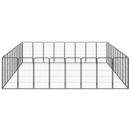 36-Panel Dog Playpen Black 50x100 cm Powder-coated Steel Kings Warehouse 