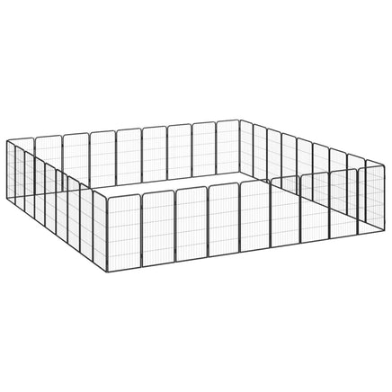 36-Panel Dog Playpen Black 50x100 cm Powder-coated Steel Kings Warehouse 