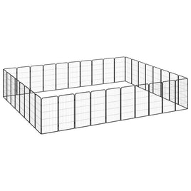 36-Panel Dog Playpen Black 50x100 cm Powder-coated Steel Kings Warehouse 