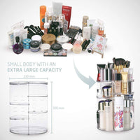 360 Degree Rotation Makeup Organizer Adjustable with Multifunction Cosmetic Storage Box Kings Warehouse 