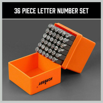 36Pc 6mm Number & Capital Letter Stamp Set Punches Metal Plastic Wood Leather Kings Warehouse 