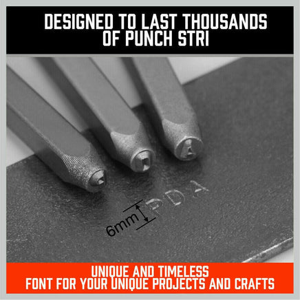 36Pc 6mm Number & Capital Letter Stamp Set Punches Metal Plastic Wood Leather Kings Warehouse 