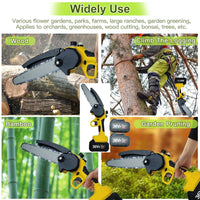 36V 8" Mini Cordless Electric Chainsaw 2XBattery 36V Wood Cutter Rechargeable Kings Warehouse 