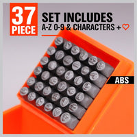 37Pcs Letter Number Stamp Punch Set DIY Hardened Ball Bearing Steel Tool 3mm Kings Warehouse 