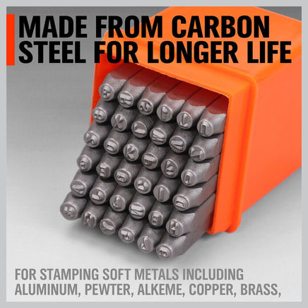 37Pcs Letter Number Stamp Punch Set DIY Hardened Ball Bearing Steel Tool 3mm Kings Warehouse 