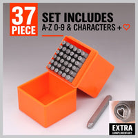 37Pcs Letter Number Stamp Punch Set DIY Hardened Ball Bearing Steel Tool 3mm Kings Warehouse 
