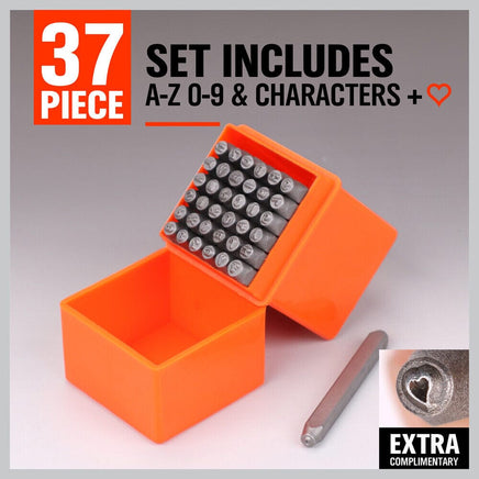 37Pcs Letter Number Stamp Punch Set DIY Hardened Ball Bearing Steel Tool 3mm Kings Warehouse 