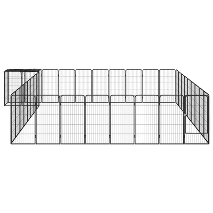 38-Panel Dog Playpen Black 50x100 cm Powder-coated Steel Kings Warehouse 