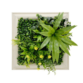 3D Green Artificial Plants Wall Panel Flower Wall With Frame Vertical Garden UV Resistant 33X33CM Flourishing Spring Kings Warehouse 