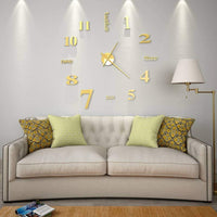 3D Wall Clock Modern Design 100 cm XXL Gold Kings Warehouse 