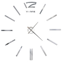 3D Wall Clock Modern Design 100 cm XXL Silver Kings Warehouse 