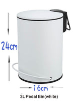 3L Soft Close Pedal Bin White Kings Warehouse 