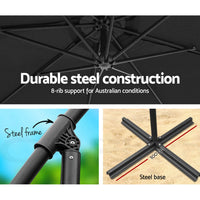 3M Cantilevered Outdoor Umbrella - Black Kings Warehouse 