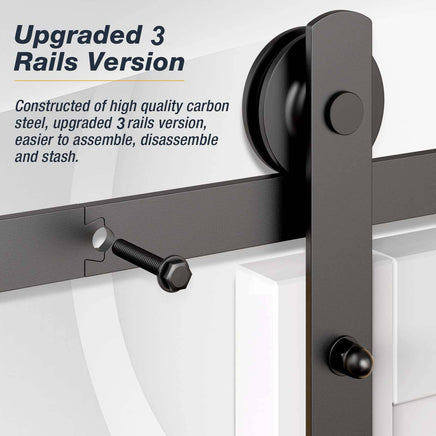 3m Heavy Duty Sliding Barn Single Door Hardware Kit Damper Track Rail Roller System Kings Warehouse 