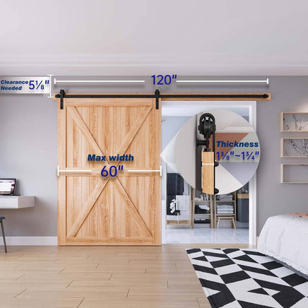 3m Heavy Duty Sliding Barn Single Door Hardware Kit Damper Track Rail Roller System Kings Warehouse 