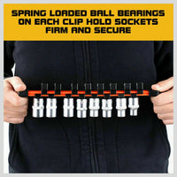 3Pc Double-Side Sockets Holder Tool Organizer Rails WorkShop Rack 1/4" 3/8" 1/2" Kings Warehouse 