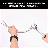 3PC Flexible Socket Extension Bars Shaft Set 1/2" 1/4" 3/8" Drive 10" 8" 6" Long Kings Warehouse 