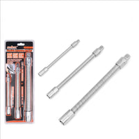 3PC Flexible Socket Extension Bars Shaft Set 1/2" 1/4" 3/8" Drive 10" 8" 6" Long Kings Warehouse 