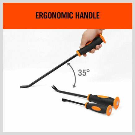 3Pc Impact Pry Bar Set Crowbars Nail Puller Go-Through Hammer Head Mechanic New Kings Warehouse 