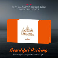 3Pc Magnetic Pick Up Tool Swivel Inspection Mirror Flexible Telescope LED Light Kings Warehouse 