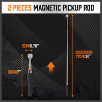 3Pc Magnetic Pick Up Tool & Swivel Inspection Mirror Telescoping Rod Heavy Duty Kings Warehouse 