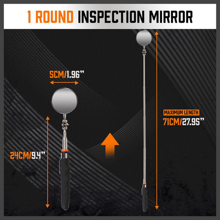 3Pc Magnetic Pick Up Tool & Swivel Inspection Mirror Telescoping Rod Heavy Duty Kings Warehouse 