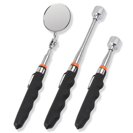3Pc Magnetic Pick Up Tool & Swivel Inspection Mirror Telescoping Rod Heavy Duty Kings Warehouse 