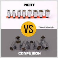 3Pc Mixed Socket Holder Set Storage Rails 1/2" 3/8" 1/4" Drive Grip Organiser Kings Warehouse 