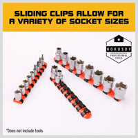 3Pc Mixed Socket Holder Set Storage Rails 1/2" 3/8" 1/4" Drive Grip Organiser Kings Warehouse 