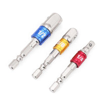 3Pc Socket Bit Adaptor Set Drill Nut Driver Power Extension Bars 1/4" 3/8" 1/2" Kings Warehouse 