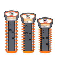 3Pc Socket Rails 66 Socket Holder Space Organiser Garage Rack 1/4" 3/8" 1/2" Kings Warehouse 